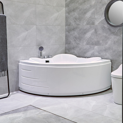 Indoor Whirlpool Acrylic Triangle Corner Bathtub Small Shower Combo