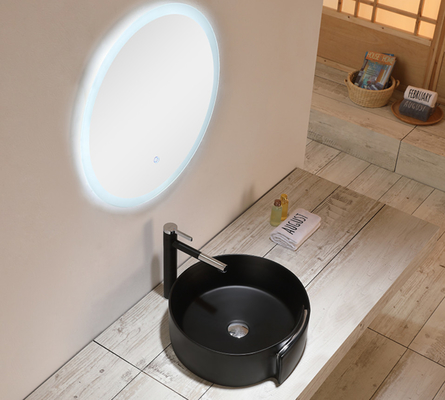 Oval Ceramic 9L Sanitary Ware Basin Matte Black Bathroom Bowl Sinks