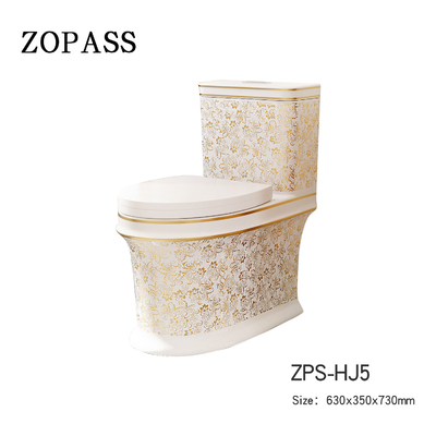 Bathroom WC Round Sanitary Ware Toilet Bowl Ceramic Golden Color