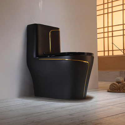 Black Toilet Siphon Flushing Sanitary Ware Toilet
