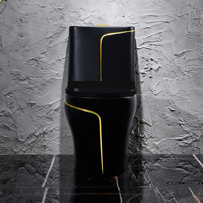 Black Toilet Siphon Flushing Sanitary Ware Toilet