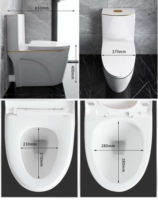 Fully Glazed Flushing Sanitary Ware Toilet 1 Piece Comfort Height