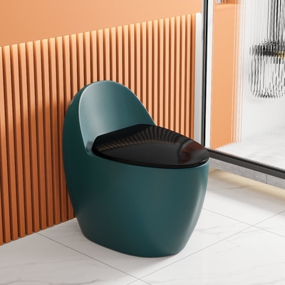 Green Egg Shaped S Trap ADA Comfort Height Toilet Siphon Jet Flushing