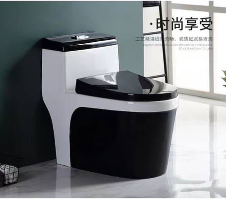 Siphon Flushing Sanitary Ware Toilet White Black Classic Style