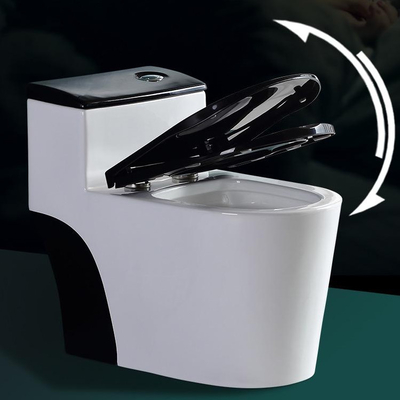 Siphon Flushing Sanitary Ware Toilet White Black Classic Style