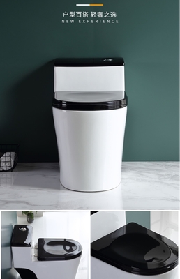 Siphon Flushing Sanitary Ware Toilet White Black Classic Style