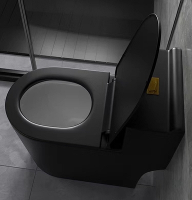 Siphon Flushing Matte Black Toilet One Piece Bathroom Ceramic Sets