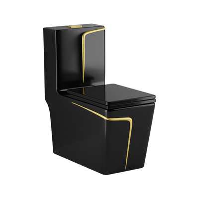 Glossy Glaze 1 Piece Luxury Commode Toilet Mix Pit Spacing 220mm