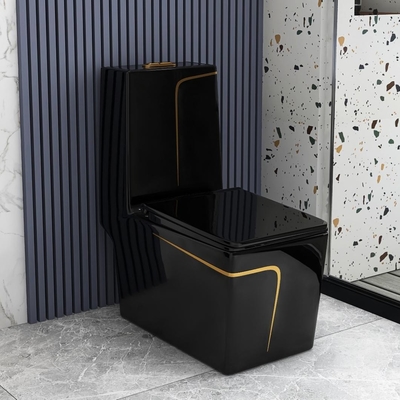 Glossy Glaze 1 Piece Luxury Commode Toilet Mix Pit Spacing 220mm