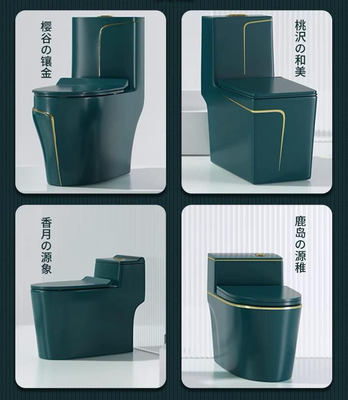 300mm 400mm Roughing In Sanitary Ware Toilet Luxury Green Gold Color