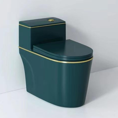 Ceramic One Piece Siphonic Flush Toilet Colorful Water Saving Tank