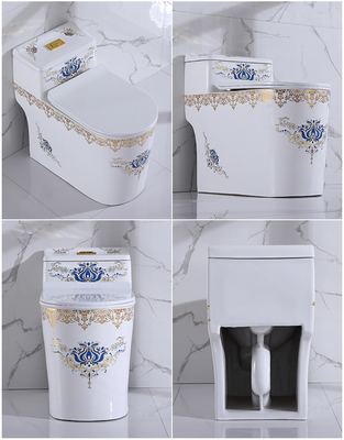 Siphonic One Piece Comfort Height Toilet Luxury Electroplated Golden