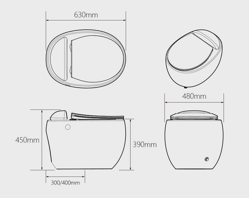 3D Football Look Siphonic One Piece Toilet Waterless Box Design