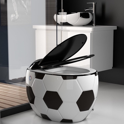 3D Football Look Siphonic One Piece Toilet Waterless Box Design