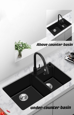 Undermount Stainless Steel Kitchen Sinks Double 220mm Deep Bowls