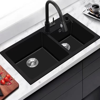 Undermount Stainless Steel Kitchen Sinks Double 220mm Deep Bowls