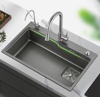 Thickness 3.5mm Handmade Workstation Kitchen Sink With Cutting Board