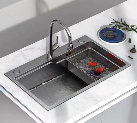 Thickness 3.5mm Handmade Workstation Kitchen Sink With Cutting Board