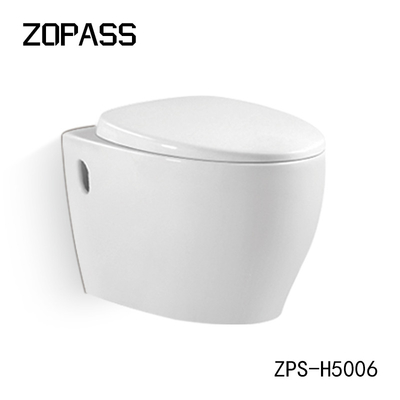 White Ceramic 3L 6L Wall Hung Toilet Bowl Self Cleaning Glaze