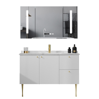 Width 23.6in 47.2in Solid Wood Bathroom Cabinets Mirrored Waterproof