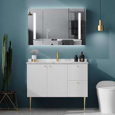 Width 23.6in 47.2in Solid Wood Bathroom Cabinets Mirrored Waterproof