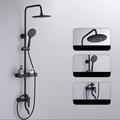 Blackened Brass Sanitary Ware Shower Head Set Hot And Cold Rain
