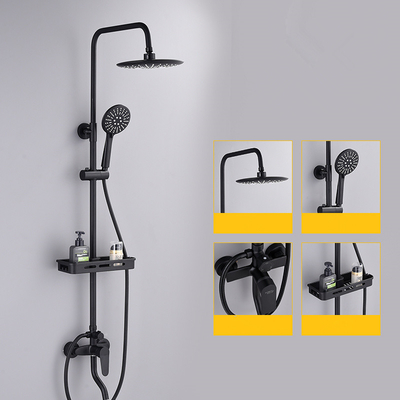 Blackened Brass Sanitary Ware Shower Head Set Hot And Cold Rain