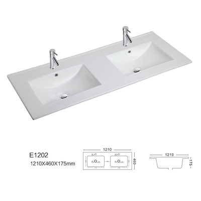 European Types Cabinet Basin Counter Top Vanity Basin Rectangular Thin Washbasin