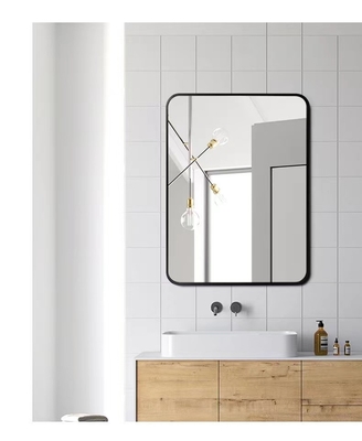 Rectangle Aluminum Framed LED Bathroom Mirrors Metal Matt Gold Color