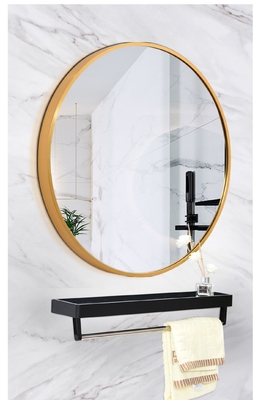 Hanging Gold LED Backlit Living Room Wall Mirror Customize Decoration
