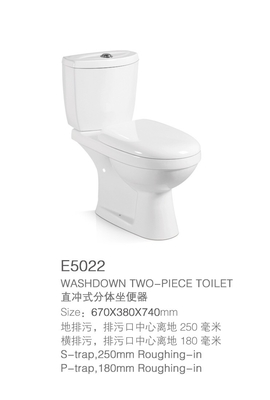 Dual Flush Portable 3L 6L Two Piece Toilets Sanitary Ware Square Shape