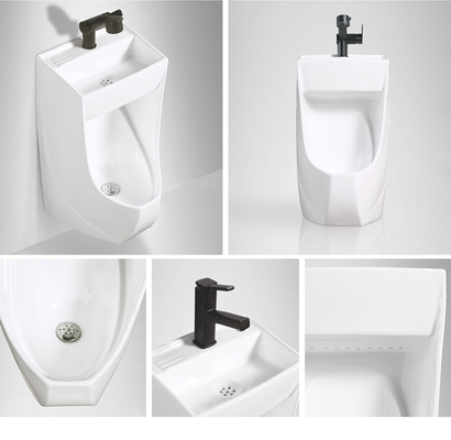 Ceramic Top Spud Wall Mounted Urinal With Wash Basin Save Water