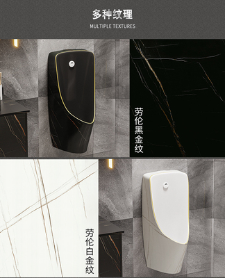 Commercial Bathroom Public Toilet Urinal Marble Black Gold Color