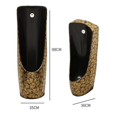 Ceramic Golden Electroplating Mens Toilet Urinal Gravity Flushing