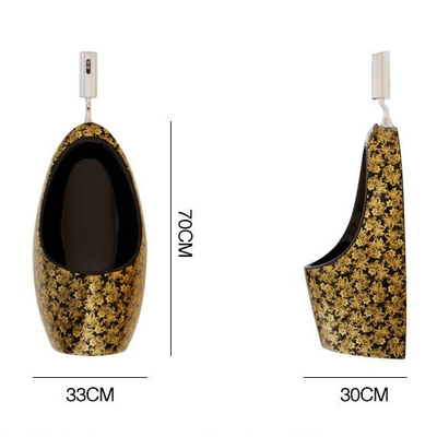 Ceramic Golden Electroplating Mens Toilet Urinal Gravity Flushing