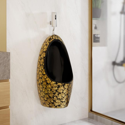Ceramic Golden Electroplating Mens Toilet Urinal Gravity Flushing