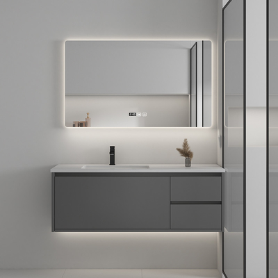 High Toughness Bathroom Furniture Vanities Solid Wood Material