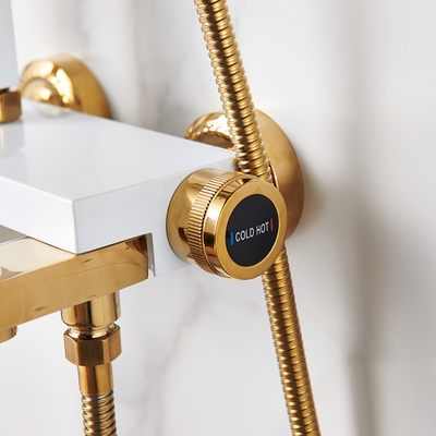 Cold Hot Water Rainfall Sanitary Ware Shower Bathroom Faucets Set