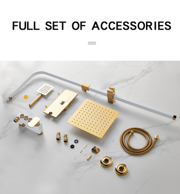 Cold Hot Water Rainfall Sanitary Ware Shower Bathroom Faucets Set