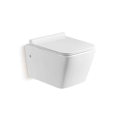 White Color Compact Rimless Wall Hung Toilet Gravity Flushing