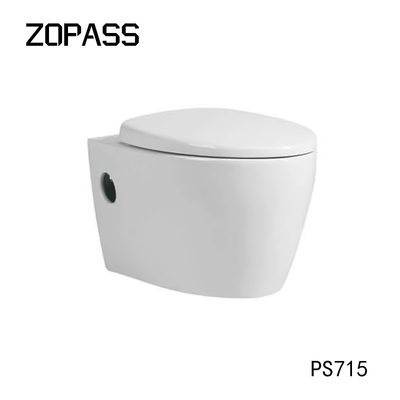 Sleek Seamless Ceramic Wall Hung Toilet Bowl Mix Pit Spacing 180mm