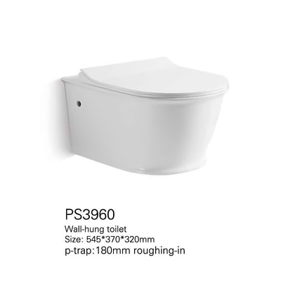 Rimless One Piece Wall Mounted Toilet Anti Scratch Easy Cleaning