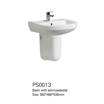 Bathroom Wall Hung Pedestal Sinks Hand Painted Porcelain Basin For Hand Wash Basin