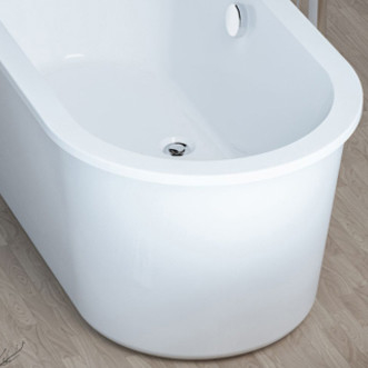 Oval Shaped Free Standing Bathtubs Solid Surface Artificial Stone