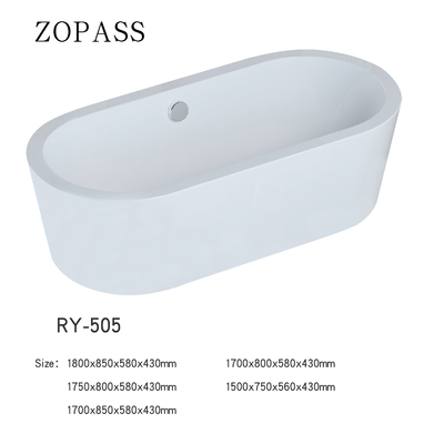 Round 1800*850*580*430mm Free Standing Bathtubs Indoor Soaking