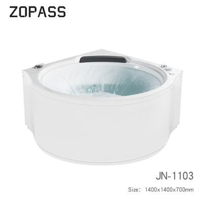 Double Whirlpool Freestanding Soaking Bathtub Color Round Shape