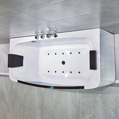 Length 1.7m Free Standing Bathtubs Double Whirlpool 2 Person Massage