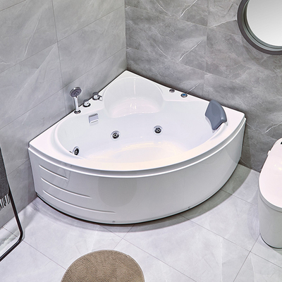 Indoor Whirlpool Acrylic Triangle Corner Bathtub Small Shower Combo