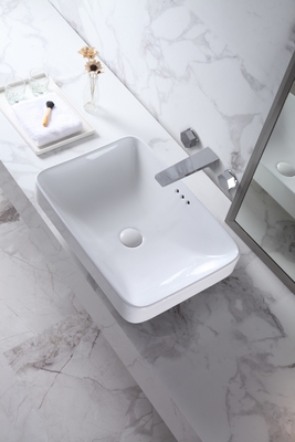 Table Top Basin Bathroom Sink Ceramic Color White Counter Top Hand Rectangular Art Wash Basin