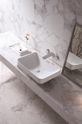 Table Top Basin Bathroom Sink Ceramic Color White Counter Top Hand Rectangular Art Wash Basin